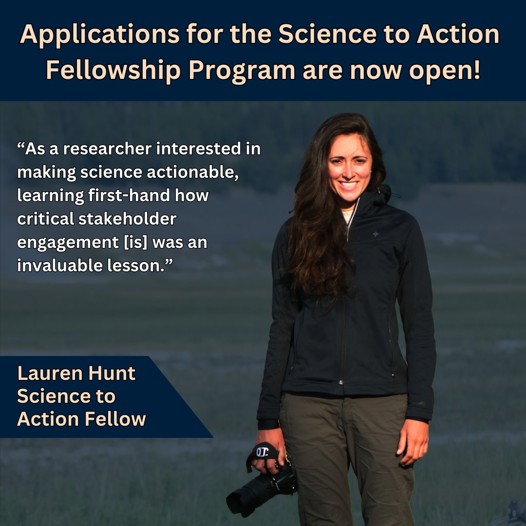 Applications for the Science to Action Fellowship are now open!! Find out more & register for an info webinar on this opportunity here: ow.ly/kahh50Qew2X