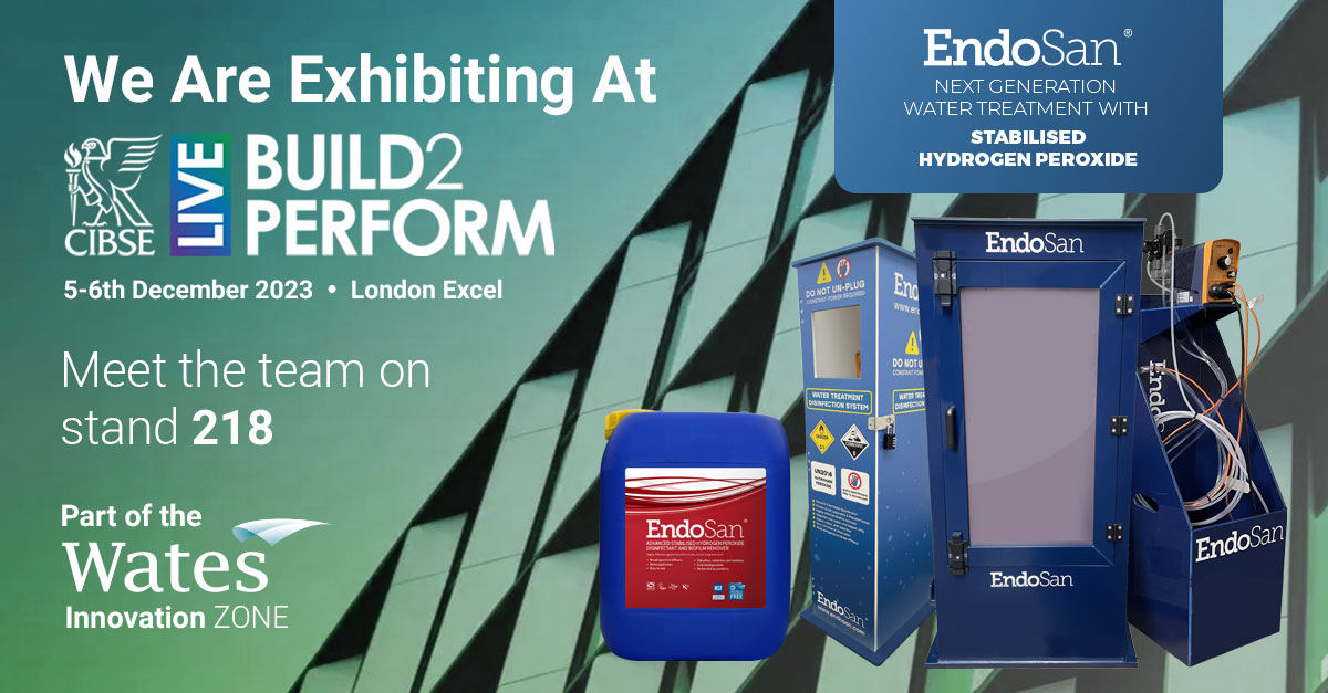 EndoSanUK's tweet photo. Join us at @CIBSE Build2Perform Live on the 5-6th December 2023 at London Excel! Our team will be showcasing #EndoSan our next generation water treatment chemistry and providing information on our range of cutting-edge dosing equipment. 

#CIBSEBuild2Perform #WaterTreatment https://t.co/yzr7PXAY3r