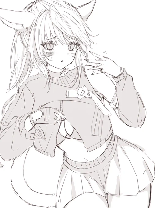 今塗ってる絵のラフ 