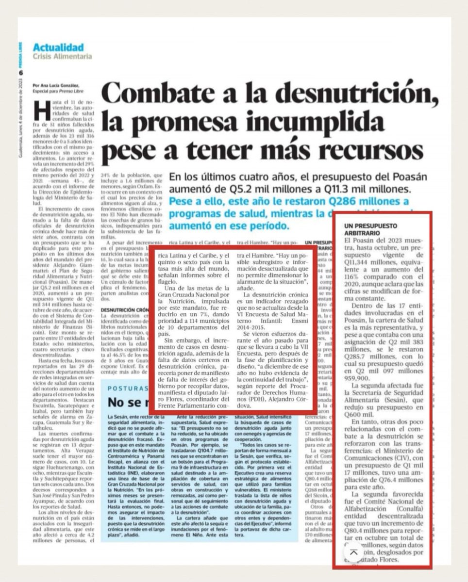 ¿Por qué fracasó el combate a la #desnutrición ? Lealo ! <a href="/VOS_gt_/">VOS GT</a> #fiscalizacion <a href="/ALCsinhambre/">ALCsinhambre</a> <a href="/PMAGUATEMALA/">PMA GUATEMALA</a>