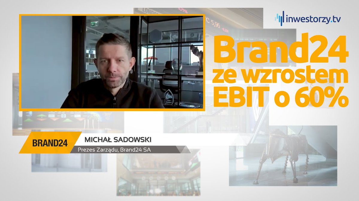 Michał Sadowski, @brand24: Rośniemy bardzo przyzwoicie – i na przychodach, i na marży: 
tiny.pl/c2v89 

#inwestorzytv #GPW #Brand24 #B24 #AI #artificialintelligence #sztucznainteligencja #SI #marketing #socialmediamonitoring #giełda