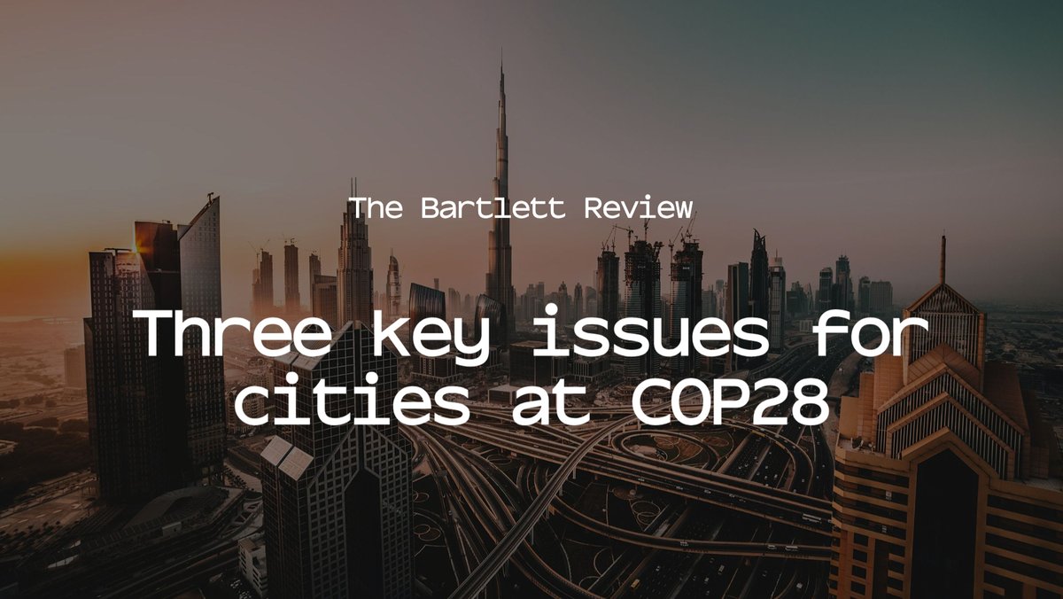 BSP's Professor Catalina Turcu (@CatalinaTurcu) is part of the UCL delegation at the global #COP28 climate summit in Dubai. She explains why cities must be central in the transition to a sustainable world.

Read more in #TheBartlettReview: bartlett-review.ucl.ac.uk/cities-at-cop2…