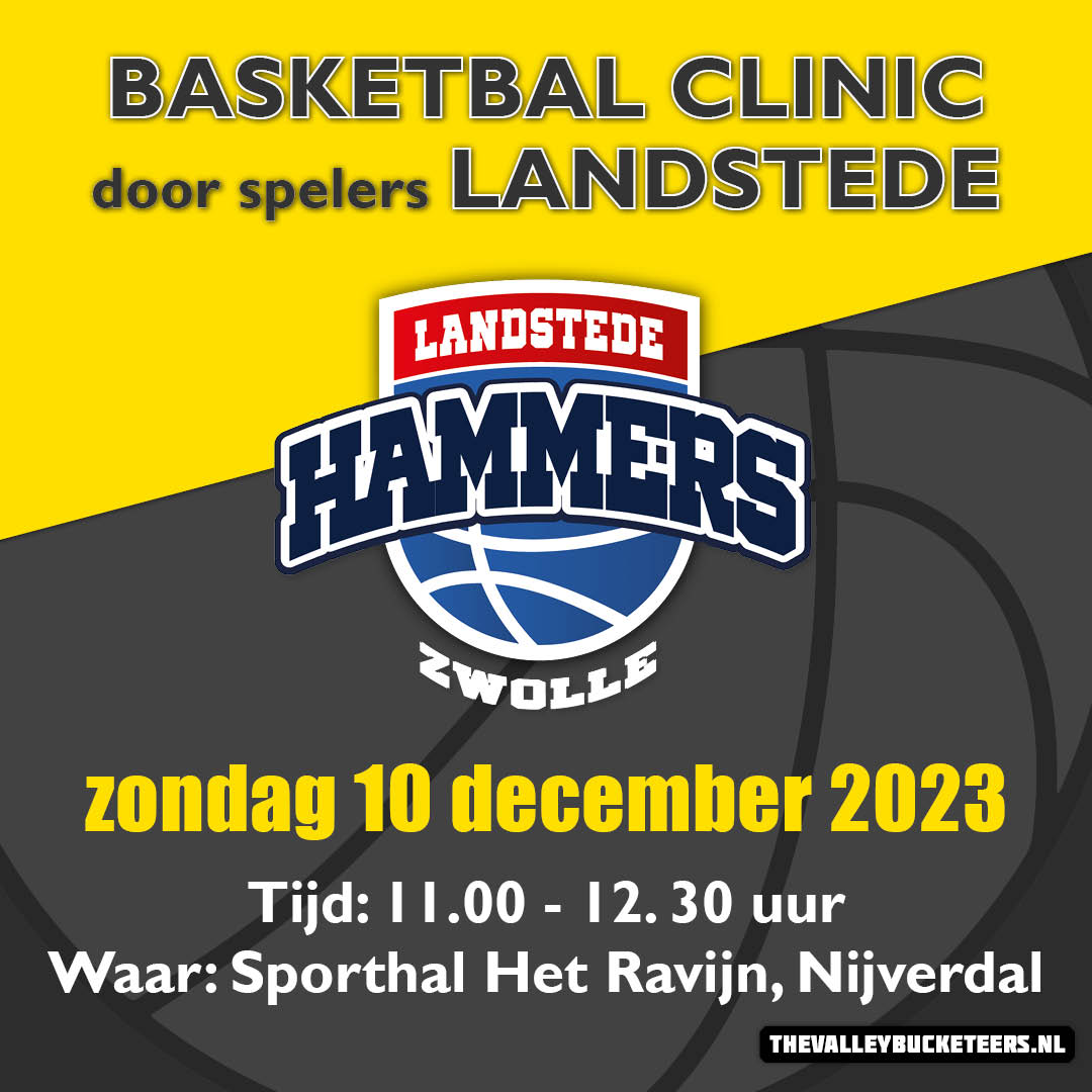 Aanstaande zaterdag is er een jeugdclinic door spelers van eredivisie club @landstedehammers!

Opgeven kan alleen vandaag nog, dus wees er snel bij!

#valleybuck #partnerclub