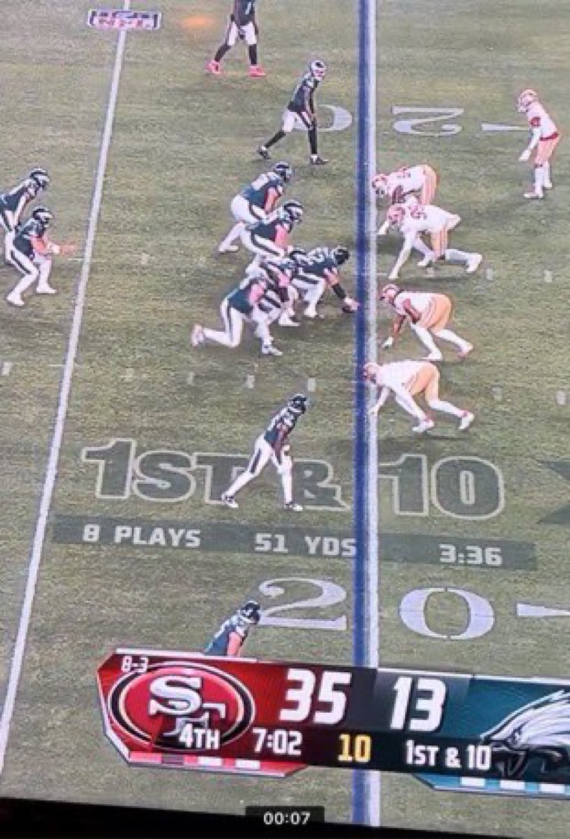 FoN9ne's tweet photo. That Lane Johnson false start on every play was eating at me. Idk how this wasn't called more than once. https://t.co/lCKkrpxfaT