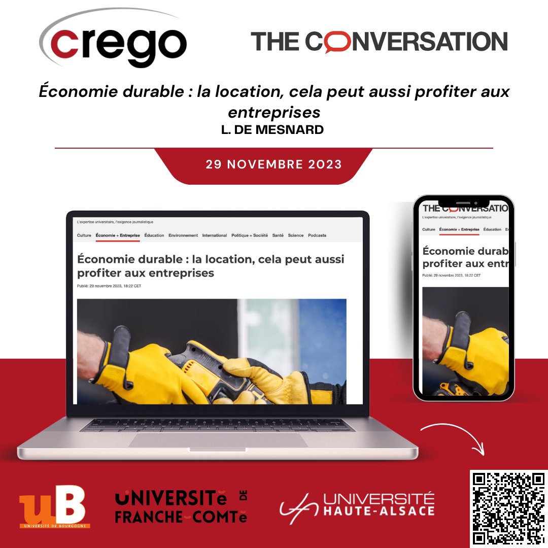 Louis De Mesnard a publié un article dans <a href="/FR_Conversation/">The Conversation France</a>.
L'article traite de l'𝘌́𝘤𝘰𝘯𝘰𝘮𝘪𝘦 𝘥𝘶𝘳𝘢𝘣𝘭𝘦 : 𝘭𝘢 𝘭𝘰𝘤𝘢𝘵𝘪𝘰𝘯, 𝘤𝘦𝘭𝘢 𝘱𝘦𝘶𝘵 𝘢𝘶𝘴𝘴𝘪 𝘱𝘳𝘰𝘧𝘪𝘵𝘦𝘳 𝘢𝘶𝘹 𝘦𝘯𝘵𝘳𝘦𝘱𝘳𝘪𝘴𝘦𝘴.
theconversation.com/economie-durab…
@univbourgogne, <a href="/fc_univ/">université de Franche-Comté</a>, <a href="/UHA68/">UHA</a>