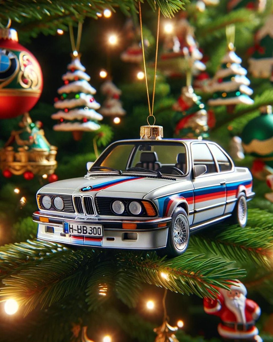 Decorating for the holidays the #BMW way. 
Made using #AI.