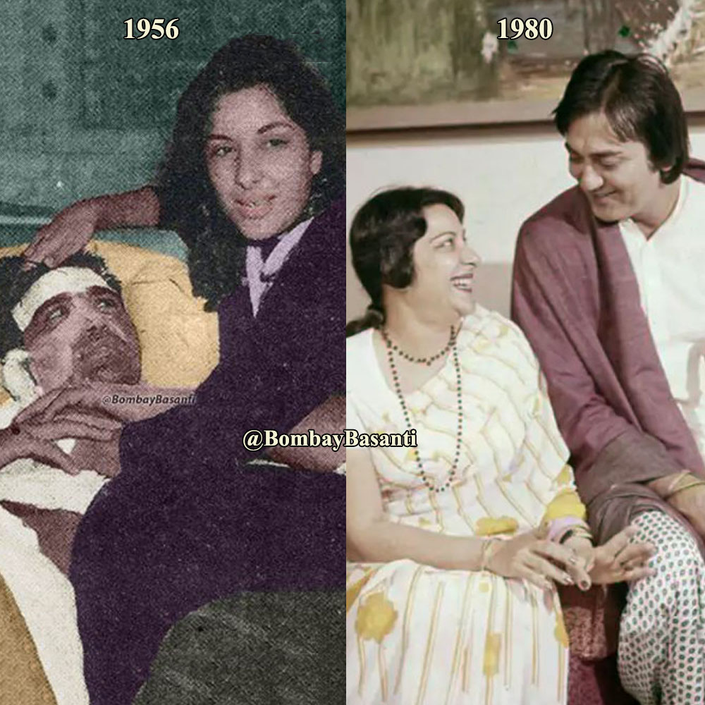 'Sunil’s shoulders were always there for me to cry on, and I also knew that his garments will absorb my tears and not scatter them out for people to make fun of me.' - Nargis Dutt
#sunildutt #nargis #nargisdutt #bollywoodcouple #CoupleGoals #bollywoodflashback