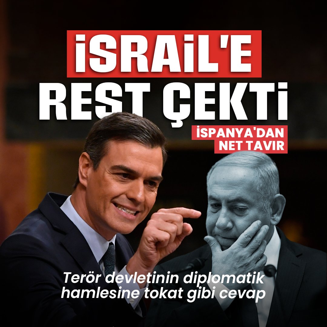 yenisafak's tweet photo. İspanya Başbakanı Pedro Sanchez'den, geçen hafta Madrid Büyükelçisi'ni geri çağıran İsrail'e net cevap:

"Beni asıl endişelendiren diplomatik kriz değil, Gazze'de öldürülen siviller."