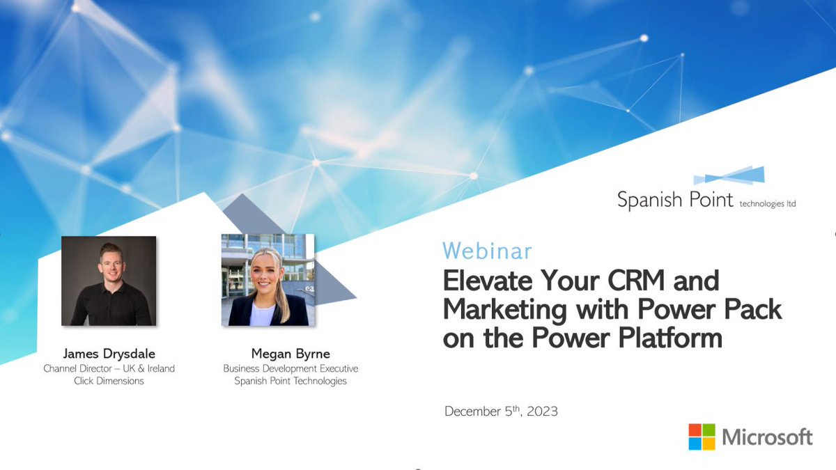 van_ijzerloo's tweet photo. Excited to co-host this webinar with our partner @Spanish_Point! Join us on December 5th to learn how SMBs can take back control of their leads and enhance their sales and marketing with @ClickDimensions PowerPack solution. Register Today! https://t.co/igZjuiV0sB https://t.co/7XVb5Z2hQn