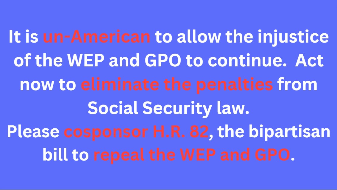 <a href="/DesJarlaisTN04/">Scott DesJarlais</a>
PLS #CosponsorHR82 to eliminate Windfall Elimination Provision (WEP) and Government Pension Offset (GPO)—unjustly targeting public service workers, contributing to critical shortages. This money belongs to the people who have earned it. Thank you!