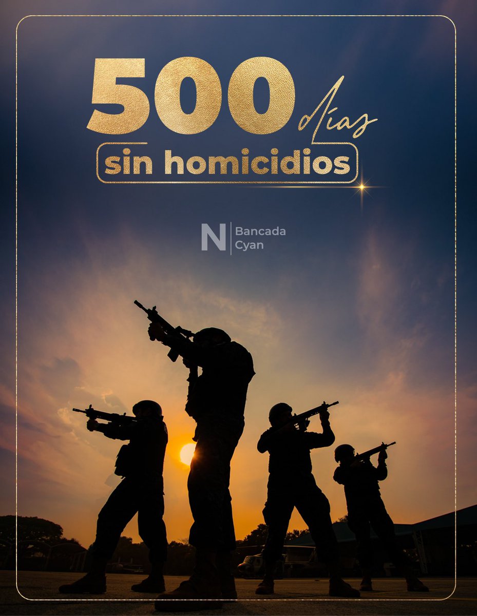¡Llegamos a 500 días sin homicidios!🇸🇻

Lo que antes parecía imposible, ahora es una realidad. Por eso, nos mantenemos firmes en la #GuerraContraPandillas que inició nuestro Presidente <a href="/nayibbukele/">Nayib Bukele</a>. 👊🏻