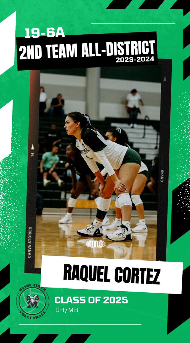 Big congrats to <a href="/raquel_cortez4/">Raquel Cortez</a> on making 2nd team all district 🖤💚🏐