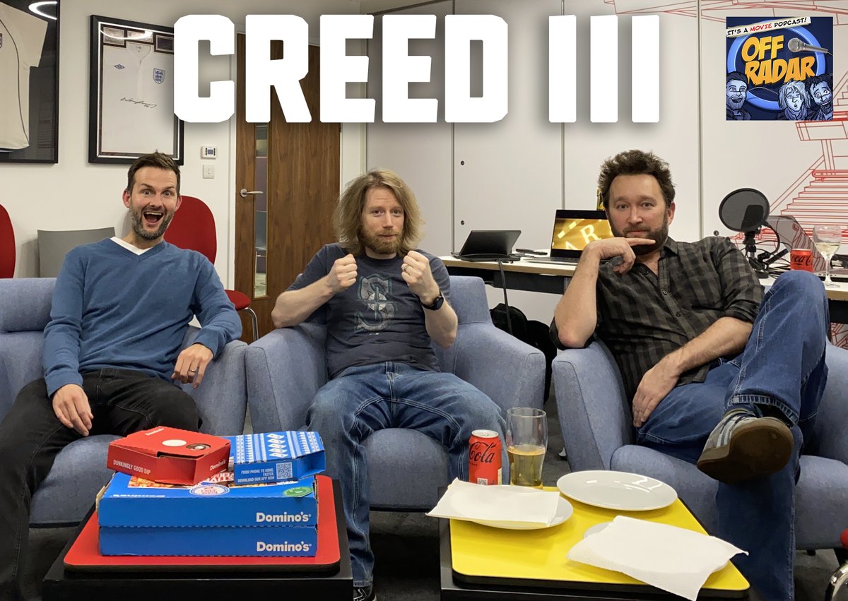 OffRadarPodcast's tweet photo. OUT NOW:  we drunkenly review: #CREED3 
Ain't gunna be no rematch... until Creed 4

Site https://t.co/BWVis35dVD
Apple https://t.co/PSAgSeNLxG 
Spotify https://t.co/pf64cVdxPF #MoviePodcast 

#Offradar @cerealgeek #Rocky #Sly #PodcastRecomendations #Creed #Stallone https://t.co/OPBgJwFl23