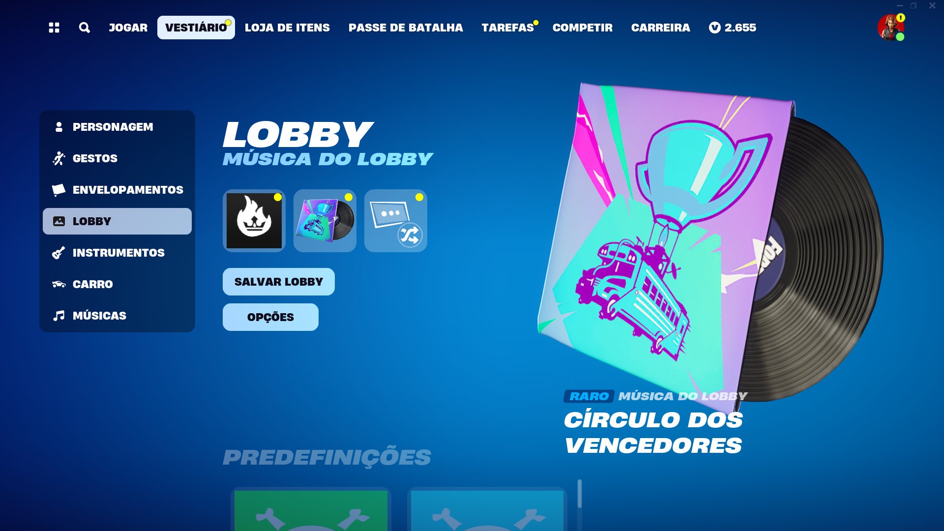 iannzits on X: Além disso, todas as Músicas de Lobby continuam no  inventário dos jogadores pela aba 'LOBBY', incluindo as que foram  transformadas em Músicas para o Fortnite Festival.   / X