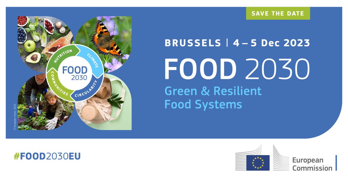 Today, join our #Food2030EU Event in Brussels and online!

Research &amp; innovation help making #FoodSystems more sustainable and resilient, helping Europe achieve the #EUGreenDeal goals!

Follow live: europa.eu/!T6pdB8