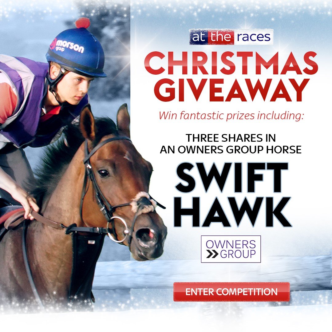 AtTheRaces's tweet photo. An easy winner of today's Taunton opener! 🔥

WIN one of THREE shares in the @PFNicholls-trained Swift Hawk in our Christmas giveaway... @ownersgroupuk