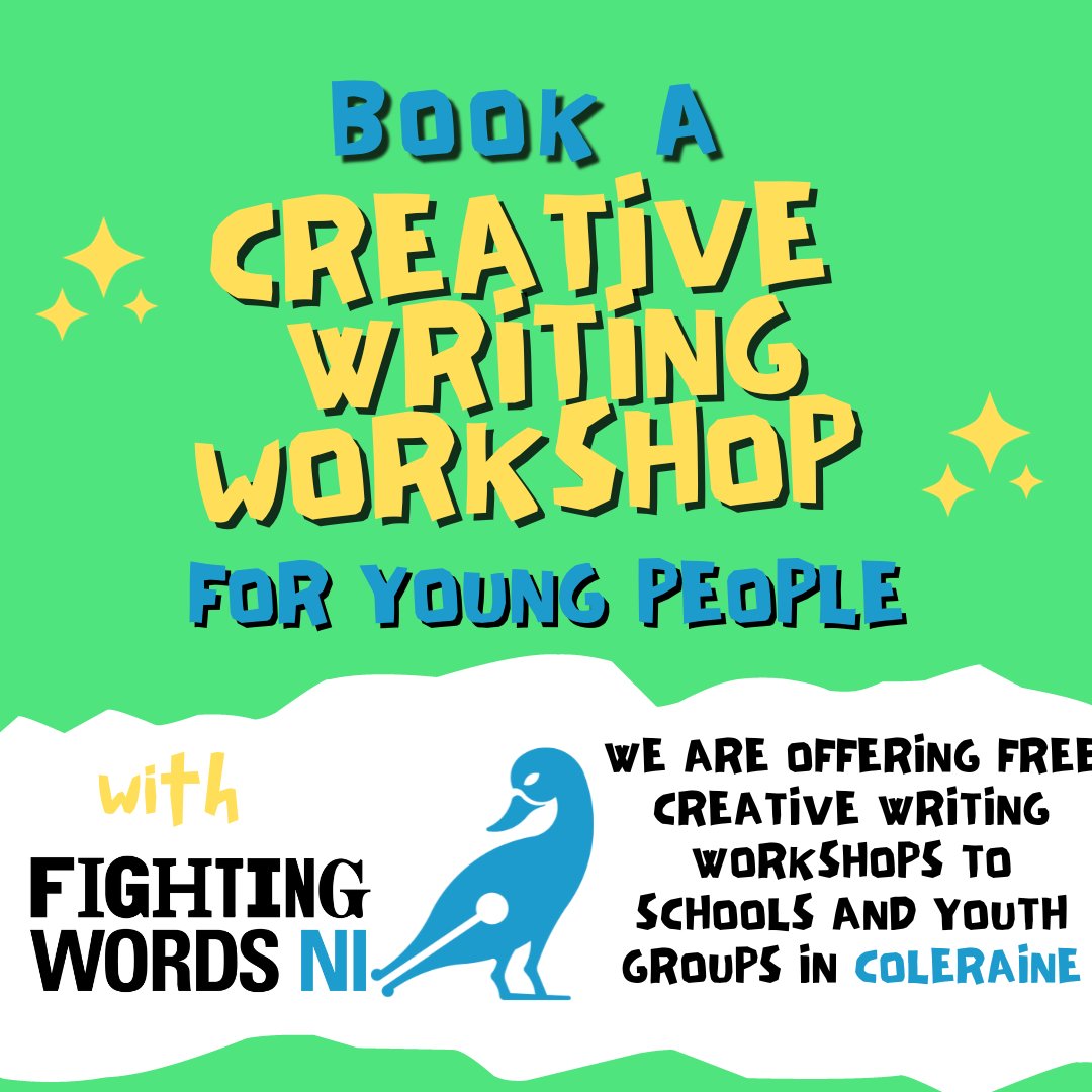 fightingwordsni's tweet image. Are you are a post-primary school teacher or community group leader in Coleraine? Book a free creative writing workshop in January 2024 as part of our Story Seeds project!
fightingwords.co.uk/story-seeds

Story Seeds is generously supported by @creativeirl 

#writetoright
#storyseeds