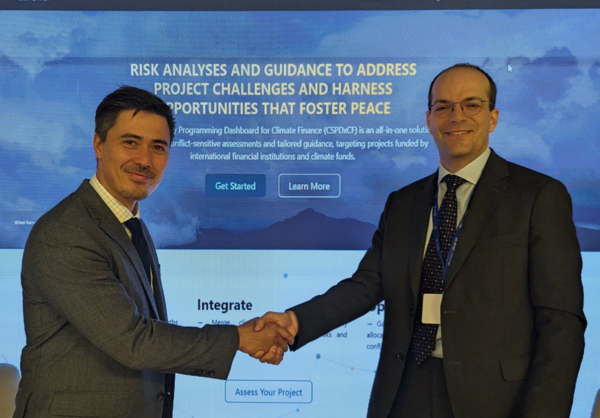 Daniel Hyslop (@danhyslop) on Twitter photo Thanks to <a href="/CGIAR/">CGIAR</a> @InterpeaceTweet esp. @Cesare672 <a href="/PacilloGrazia/">Grazia Pacillo</a> <a href="/andreasluishahn/">Andreas L. Hahn</a> for your partnership to develop the #conflict sensitivity dashboard for #climatefinance: cspd.cso.cgiar.org a small but tangible action declaration on #climate #relief #recovery #peace #COP28 Thanks to <a href="/CGIAR/">CGIAR</a> @InterpeaceTweet esp. @Cesare672 <a href="/PacilloGrazia/">Grazia Pacillo</a> <a href="/andreasluishahn/">Andreas L. Hahn</a> for your partnership to develop the #conflict sensitivity dashboard for #climatefinance: cspd.cso.cgiar.org a small but tangible action declaration on #climate #relief #recovery #peace #COP28