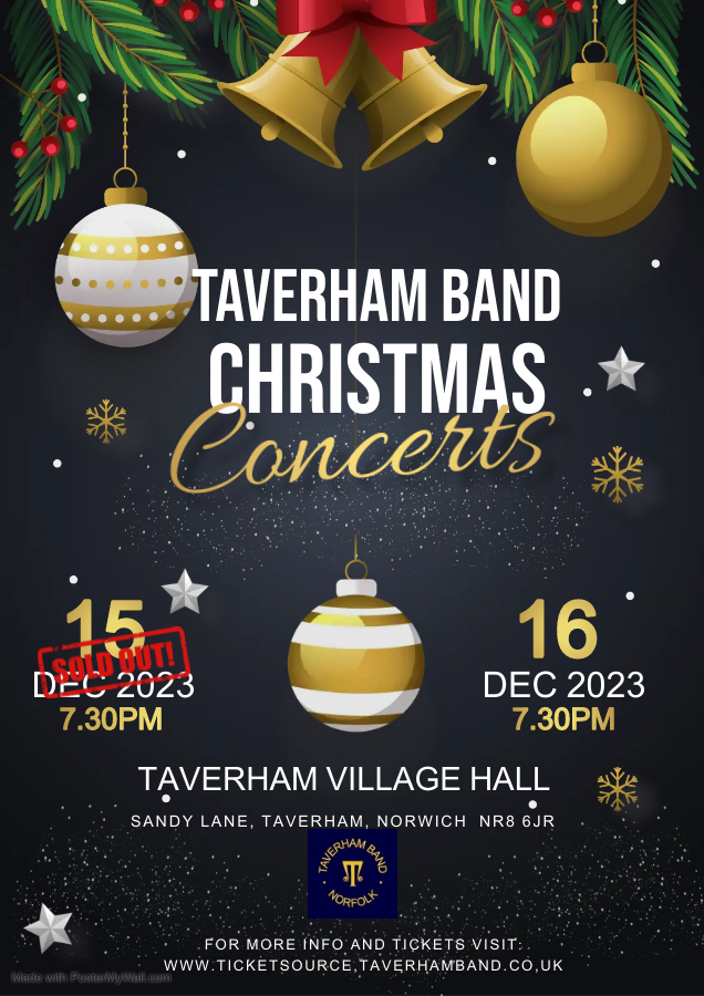 Christmas Concerts 2023 - Friday SOLD OUT - Saturday Tickets selling fast! ticketsource.co.uk/taverhamband