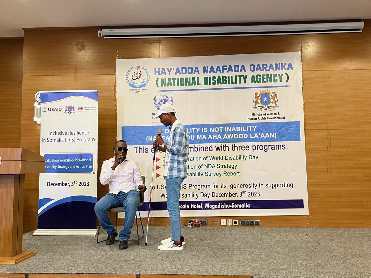 US2SOMALIA's tweet image. @US2Somalia joined @NDA_Somalia to mark International Day of Persons with Disabilities #DisabilityDay.  We congratulate Somalia’s National Disability Agency for launching its new five-year strategy and action plan, created with @USAIDSomalia support through the @IRiS_Program .…