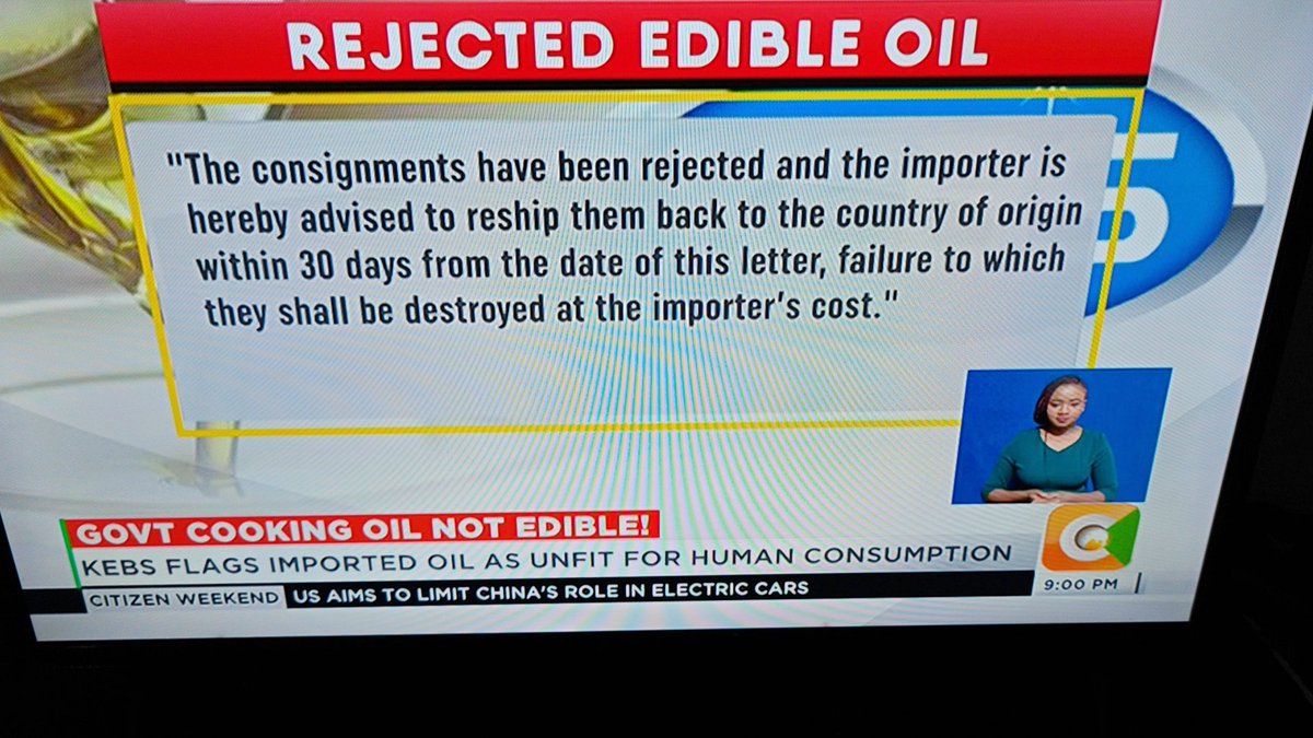 Fellow Kenyans, BEWARE:

Avoid any food stuff that this government is bringing to our nation! 

The KK govt has a mission, a BAD mission against it's citizens.
What's happening sir? @KindikiKithure
@BenjiNdolo

#edibleOils
#unfitforhumanconsumption
#govtonamission
