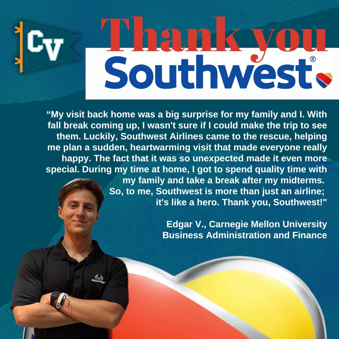 collegevisions's tweet image. There is always an increase in travel around the holidays as everyone visits their family and friends. We appreciate and thank @SouthwestAir for making travel easy for CV Scholars! #swapic #southwestairlines