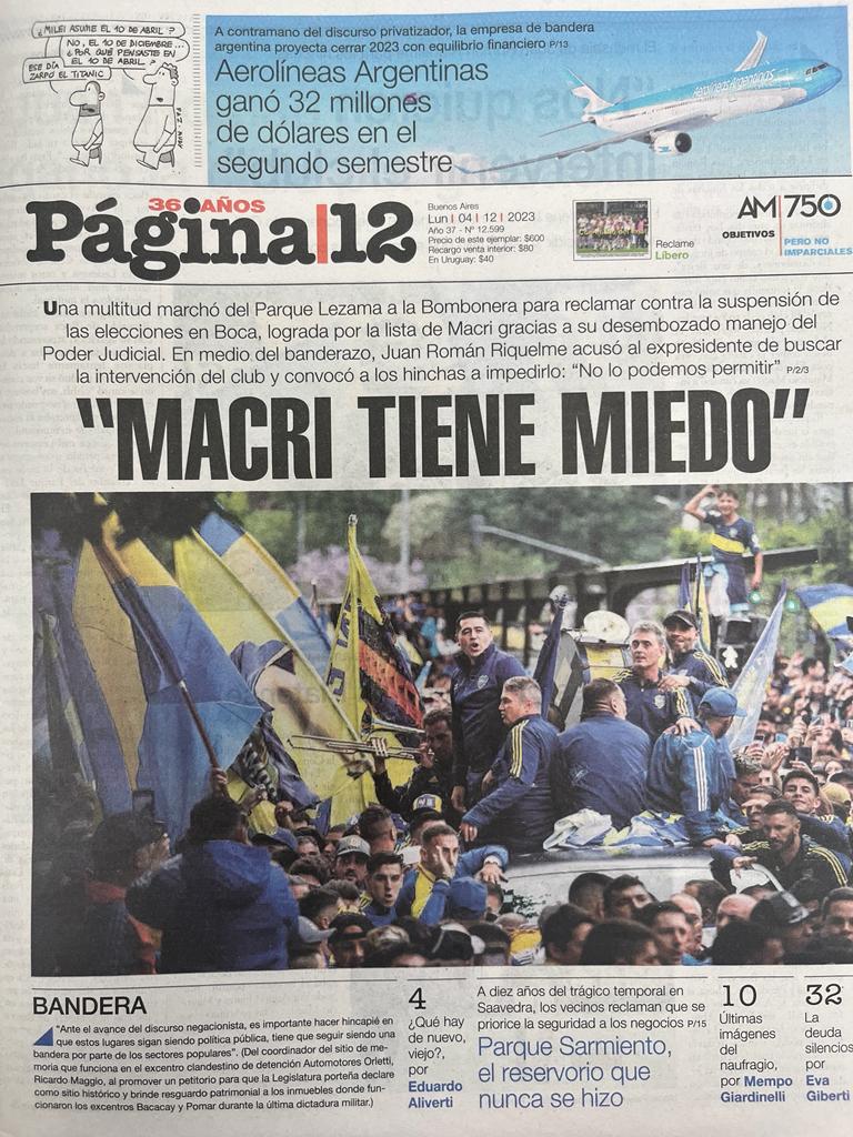 Tapa que hicimos en el diario de hoy.