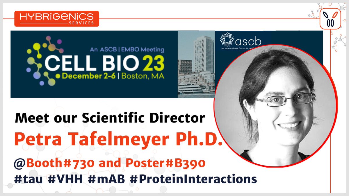 Meet us at #CellBio2023 in Boston! Our scientific director Petra Tafelmeyer will present our #Y2H #ProteinInteraction and single domain antibody #VHH capabilities. Swing by our Booth#730 or our poster#B390 on Tuesday Dec 5, 2023 12:15 PM - 3:15 PM to discuss the right strategy…