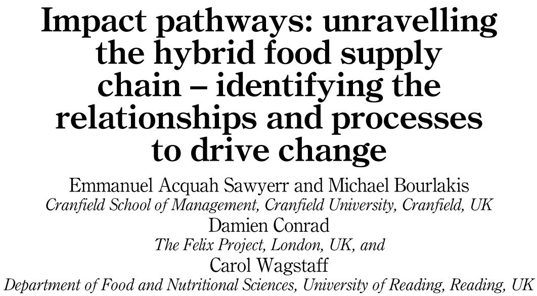 Disadvantaged consumers access food through a hybrid food supply chain which has been understudied. @MBourlakis, @DaygloGooner, @cwagstaff and I explore this supply chain and present impact pathways for both practice and future research. Read it here: emerald.com/insight/conten…