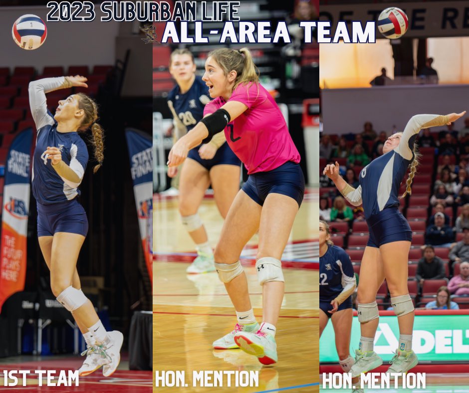 Three of our players were recognized for the Suburban Life Newspaper 2023 All-Area Volleyball Team 🤩

1st Team - Ava Falduto ‘24
Honorable Mention - Alysa Lawton ‘24 &amp; Lucy Russ ‘24
