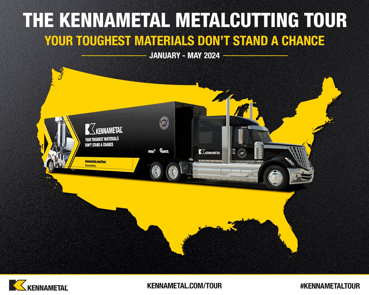 The word is out! We can't wait to visit Charlotte, Orlando, Birmingham, Huntsville, Houston, Austin, Dallas, Phoenix and more on the first leg of our #KennametalTour around the U.S.! We'll share details on other destinations soon. More information: okt.to/Nf4ju0