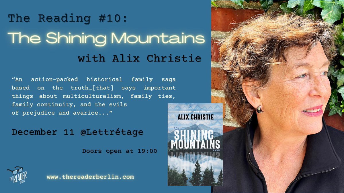 ⚡ Countdown to 11 December at @LisaLettretage for the Berlin book launch of ⛰️The Shining Mountains with <a href="/alixechristie/">Alix Christie</a> and an opening reading by <a href="/donovan__dennis/">Donovan Dennis</a>! Come hang out, chat and hear some great writing! buff.ly/3QuKiw9 
#writingcommunity