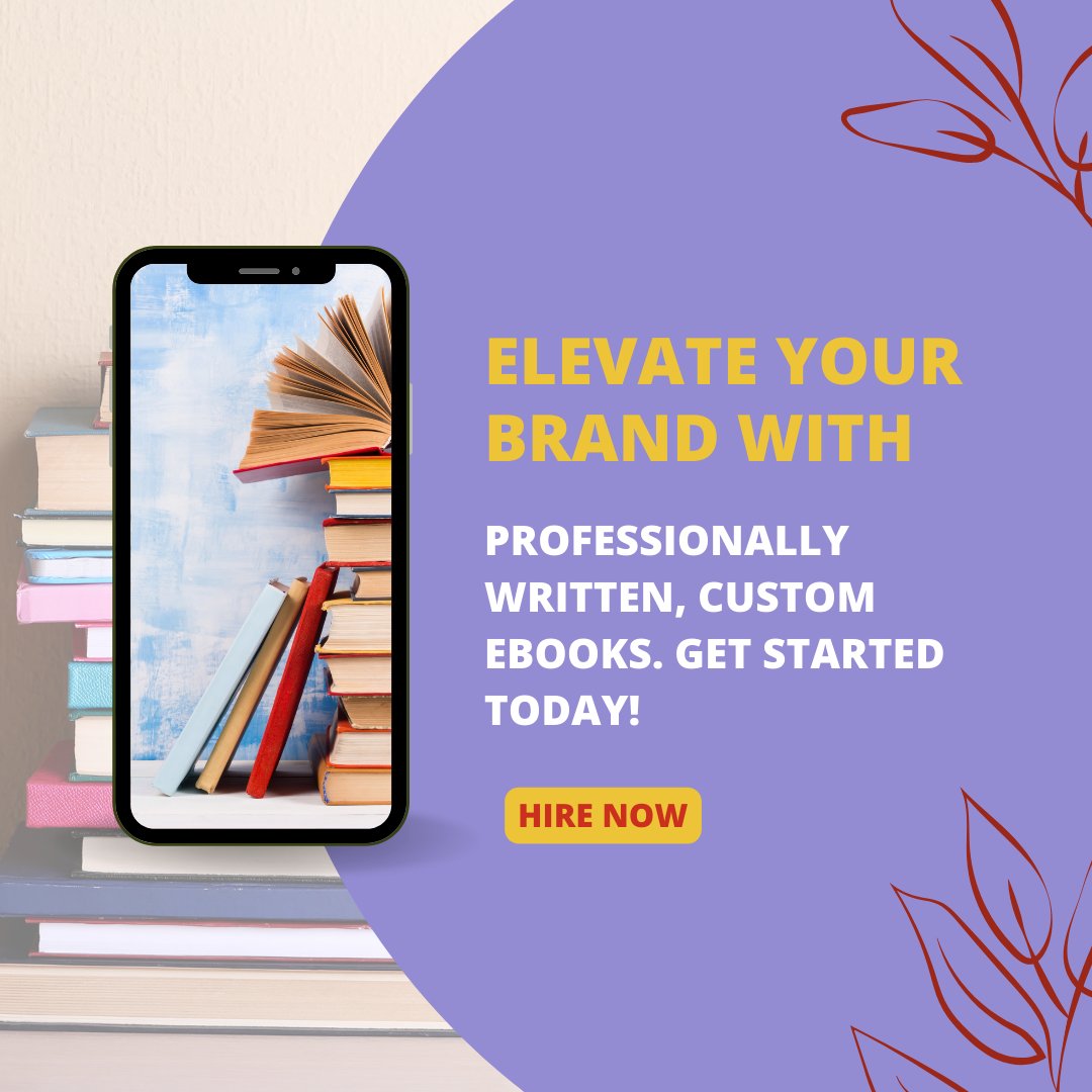 Elevate your brand with professionally written custom eBooks. Get started today! 

#nonfiction #publishing #ghostwriter #books #ghostwriting #nonfictionbooks
