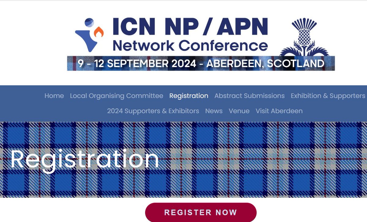 Registration is now open for the ICN NPAPN Network Conference in Aberdeen, 9-12 Sept 2024! @ICNGlobalAPN @ICNurses @AAPEUK @AcademyNos @UoDHealthSci @annaj41 @cn150 @BeverleyHarden @helenwenger @welshjonjon @kellyreidzer @JanyneAfseth @janemair2 @mrsgmorris1