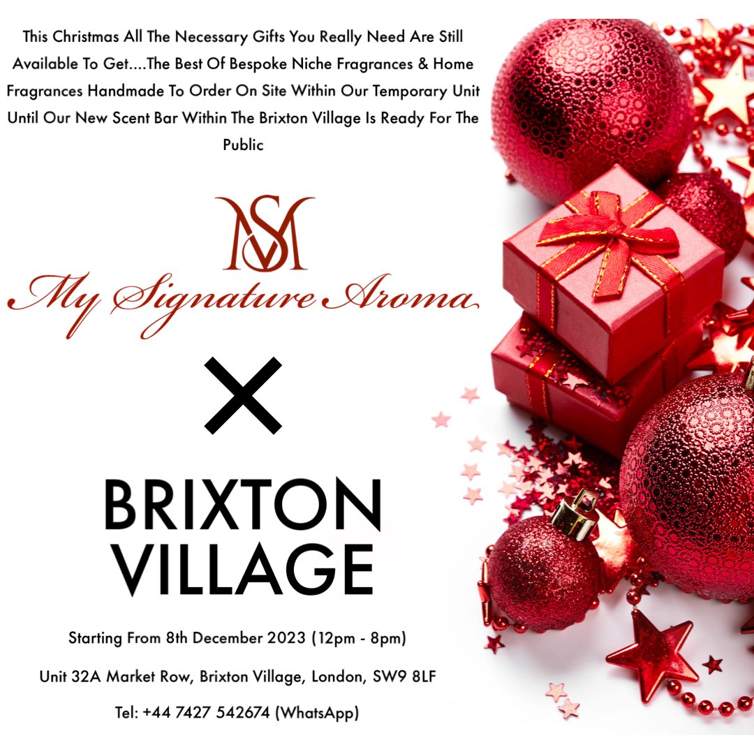 Fragrance Lovers This Is One For The Diary From 8th December (12pm - 8pm) And Each Day Onwards Till Further Notice #Christmas #Brixton #London #Fragrance #Perfume #CreateYourOwn #Dupe #RoomSpray #RoomDiffuser #Candle #MySignatureAroma