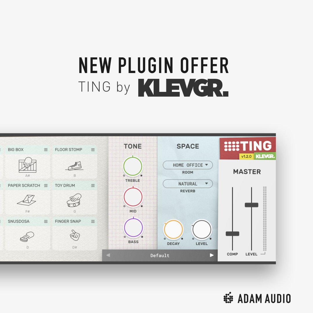 ADAM_Audio's tweet photo. Day 4 of our #25DaysOfADAM and we have a giveaway for ALL ADAM users 😱 Together with our friends from @klevgrand, we bring you Ting 🤌

If you are an ADAM user, head over to our MyADAM user area and claim your free copy now 🚀
https://t.co/Q46gVM9vqH

#Klevgrand #ADAMAudio https://t.co/pO8hsqmA9a