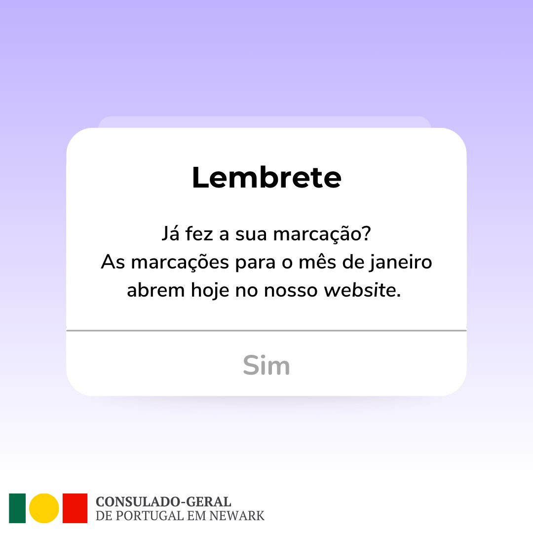 PortugalNewark's tweet photo. Faça a sua marcação para o mês de janeiro aqui: 
https://t.co/FIX4n2Cqv4 https://t.co/pqbQacUj9E