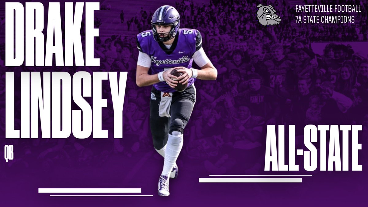 FayBulldogsFB's tweet photo. State Champ. Championship Game MVP. All-State. @Drakelindsey5 #FAM1LY ☔️ https://t.co/9qW1OkM4rl