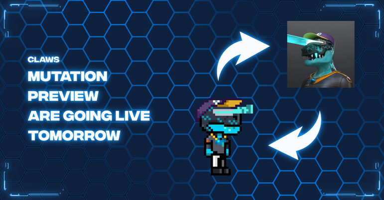 GM Claws! 

➡️ Mutations preview and in-game sprite testing are going live tomorrow. 👀

CAGMI  🦖