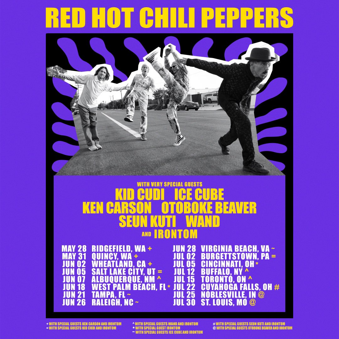 The Unlimited Love tour continues 🫶🏻 We’re excited to announce that we’ll be back in 2024 with shows in North America! Presale begins on Wed Dec 6 at 10AM local time with code: RHCP24 Tickets On Sale this Fri Dec 8 at 10AM local time RedHotChiliPeppers.com