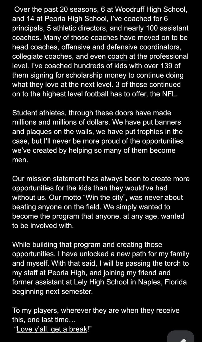 hoijim's tweet photo. Tim Thornton leaving Peoria High football https://t.co/OyOuMbDFRH