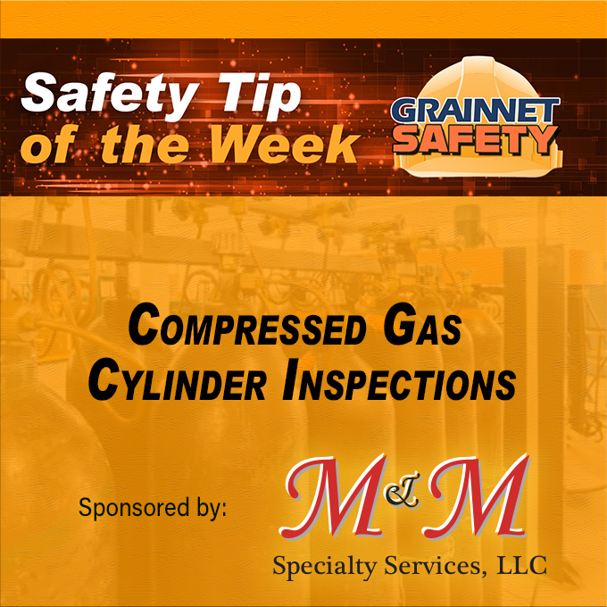 GrainJ_Safety's tweet photo. Cylinders should be inspected upon delivery to your facility. This week's Safety Tip, brought to you by M&amp;M Specialty Services, LLC, lets you know what to look out for when checking each cylinder. Read it here → https://t.co/0lvXOtmX35 https://t.co/ozgUFbzQ2a