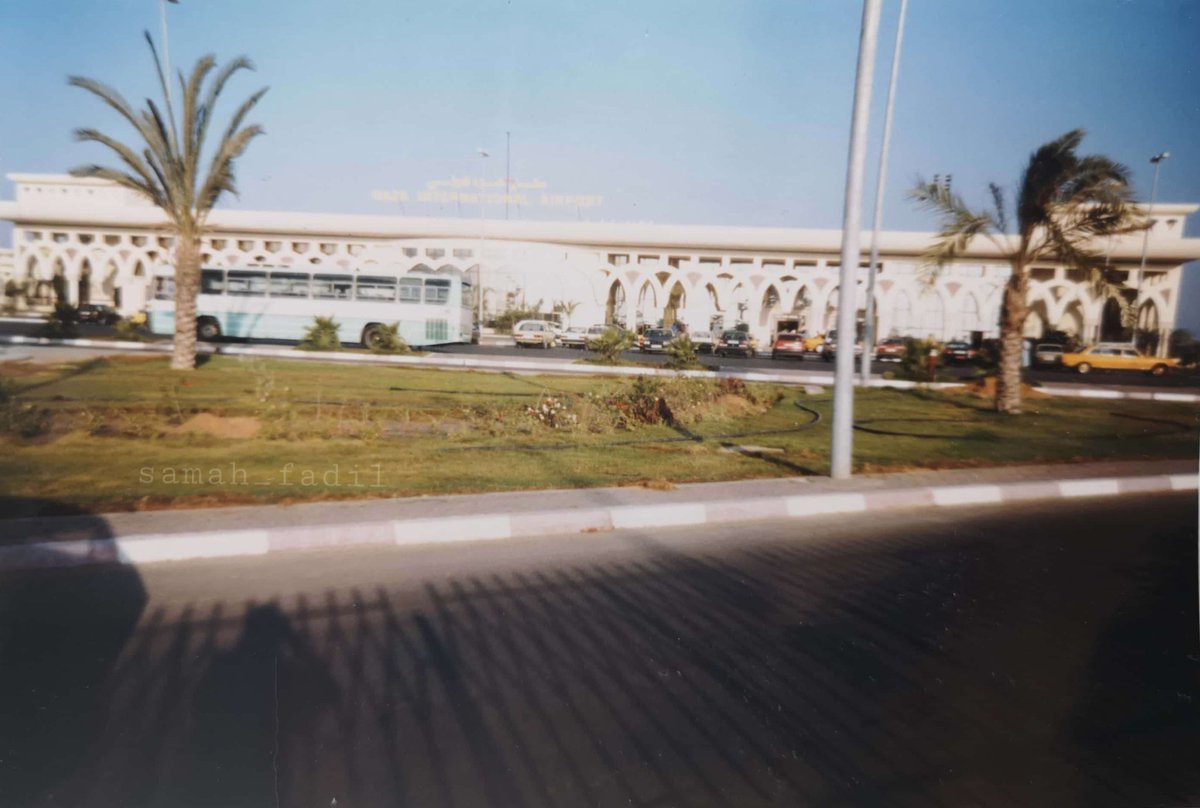 samah_fadil's tweet photo. my dad snapped this photo of the gaza airport when we flew there from egypt 2 years before the control tower was bombed. the runways were bulldozed by the israelis a year after that to make it totally inoperable. i had no idea hind's family was behind its construction. https://t.co/yq8s2gcD1i