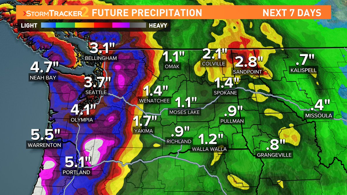 It's going to be a soaking wet week in the PNW! This on top of the melting snow...