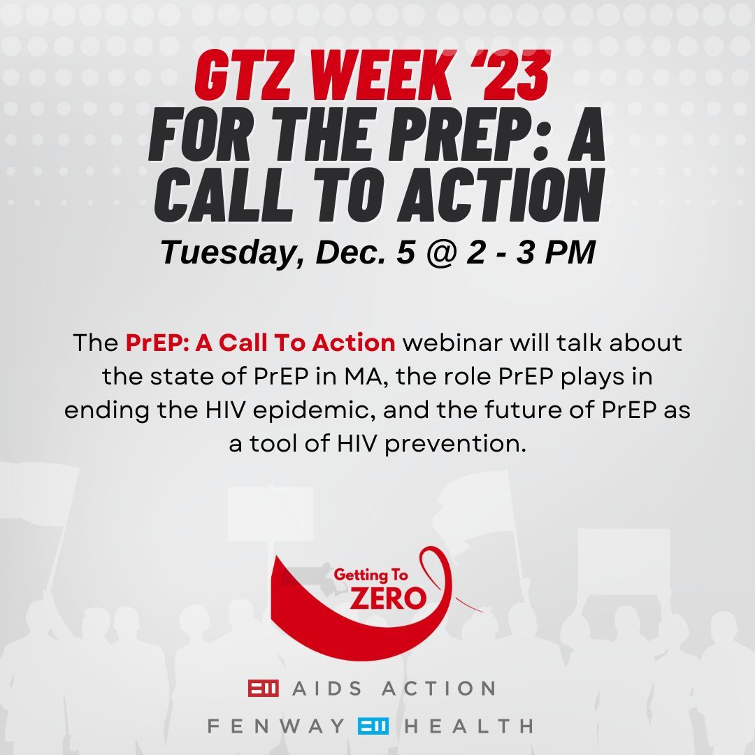 Let’s Talk Getting to Zero, What is PrEP? Thousands of patients are taking PrEP to reduce their risk of infection. However, access to PrEP across MA is inequitable. Learn more at the webinar on Tuesday, Dec. 5 from 2 - 3PM Register here: buff.ly/3uRPBhR #MApoli