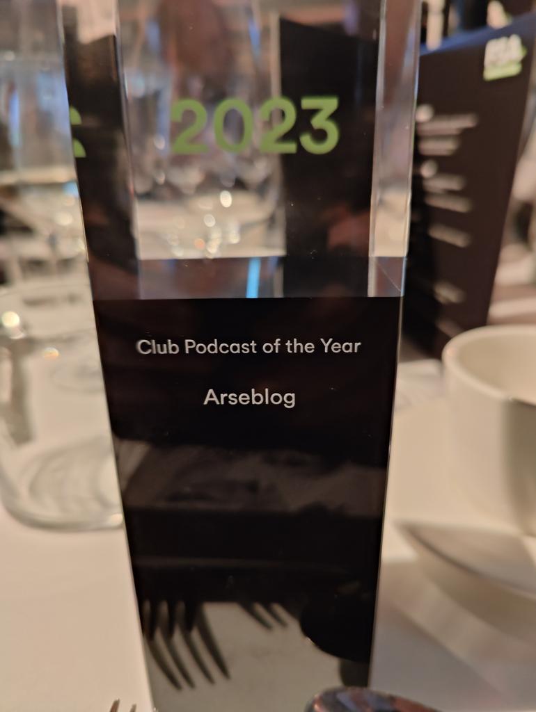 Very proud to have won Club Podcast of the Year at the <a href="/WeAreTheFSA/">The FSA</a> Awards.

Thank you all for voting ❤️❤️