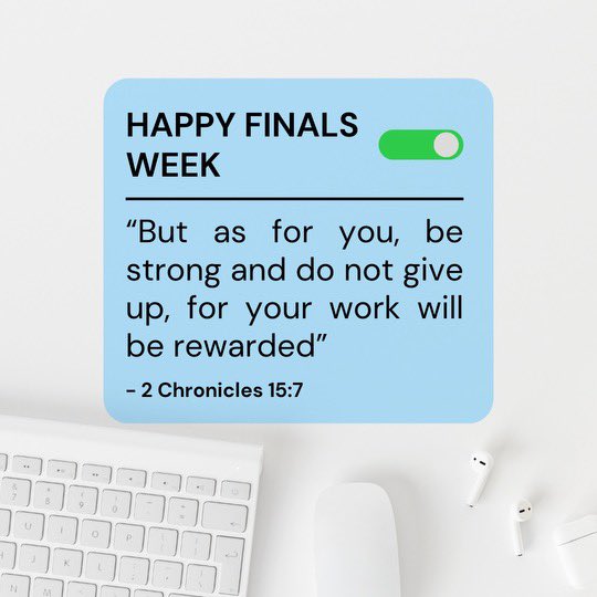 “Good luck and Happy Finals Week from the IMPACT Family! 💙💚”
