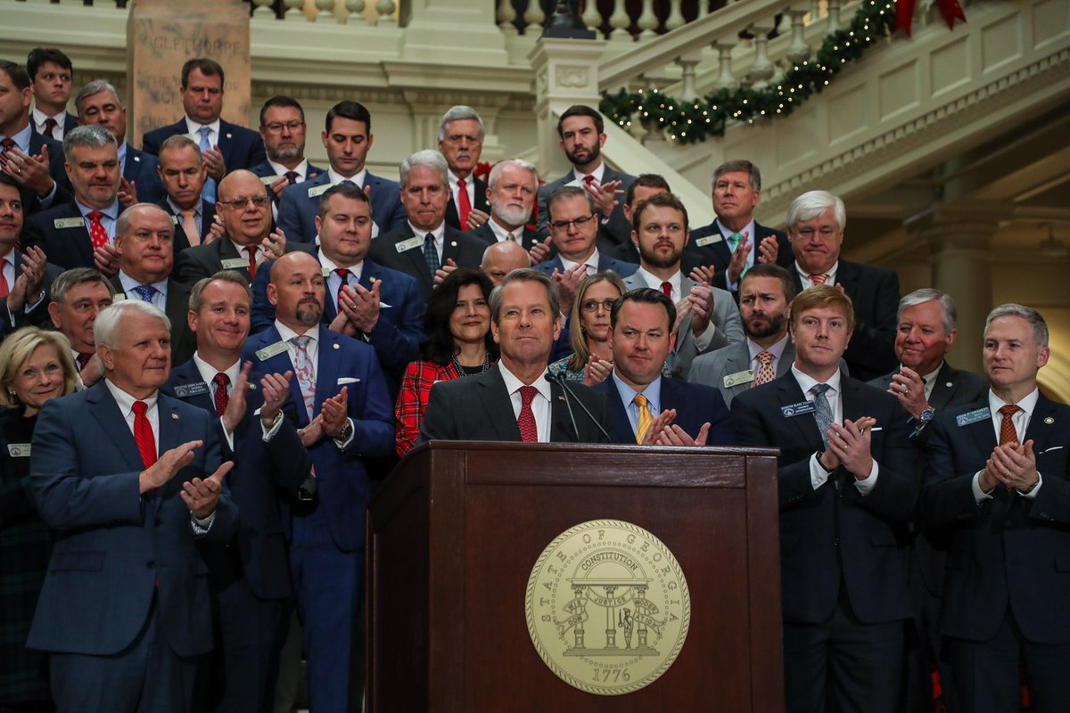 GovKemp's tweet photo. Today, alongside leaders from the General Assembly, I was proud to announce our proposal to accelerate the largest state income tax cut in state history.
 
Read more about the timeline adjustment for the 2022 tax cut plan here: https://t.co/El6ugyJwwW https://t.co/8tpDtUahG7