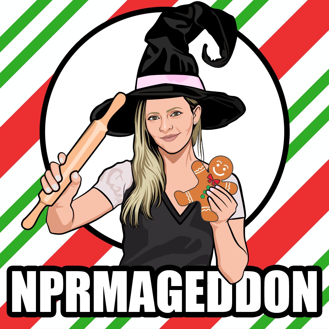 I voice Bakerella in the sci-fi audio series NPRmageddon! She's a demented fire wizard who has unleashed an army of gingerbread people on the city. Mwahahaha!🧙🔥

They just released a holiday episode, that's where you'll hear me💚❤️⤵️

nprmageddon.com/listen