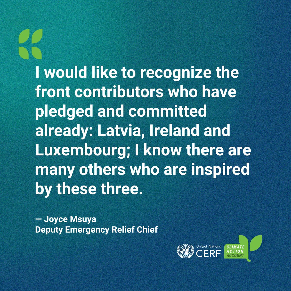 As the #ClimateCrisis continues to deepen, additional finance dedicated to addressing climate-related disasters is urgently needed.

#OCHAThanks the first @UNCERF Climate Action Account donors.

#InvestInHumanity